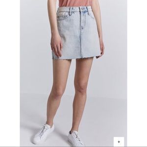 NWT Current/Elliott Denim Jean Raw Hem 5 Pocket Mini Skirt 10